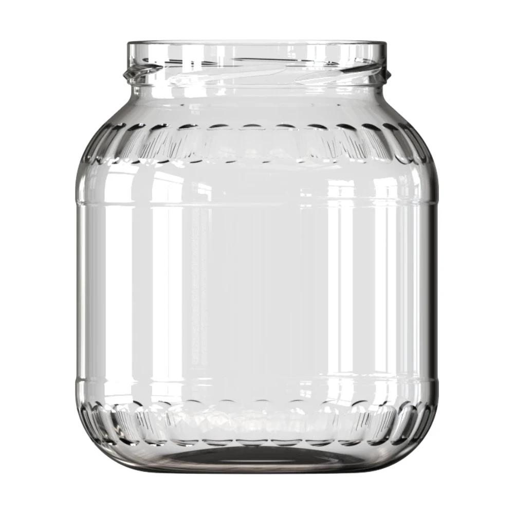 1,700 ml Faceted Glass Jar (AG-1-7300-1700-100-02)