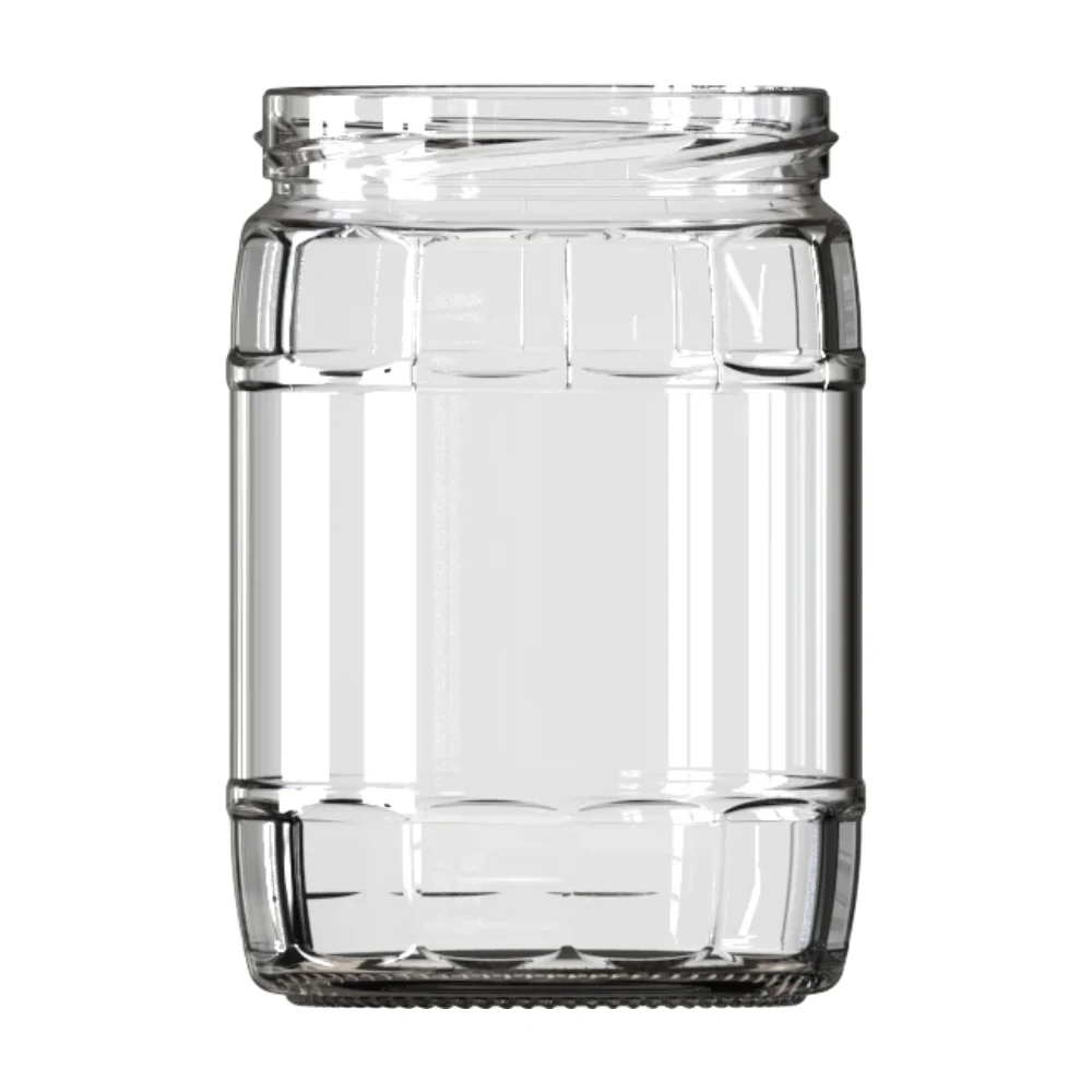 580 ml Faceted Glass Jar (AG-1-7300-580-82-02)