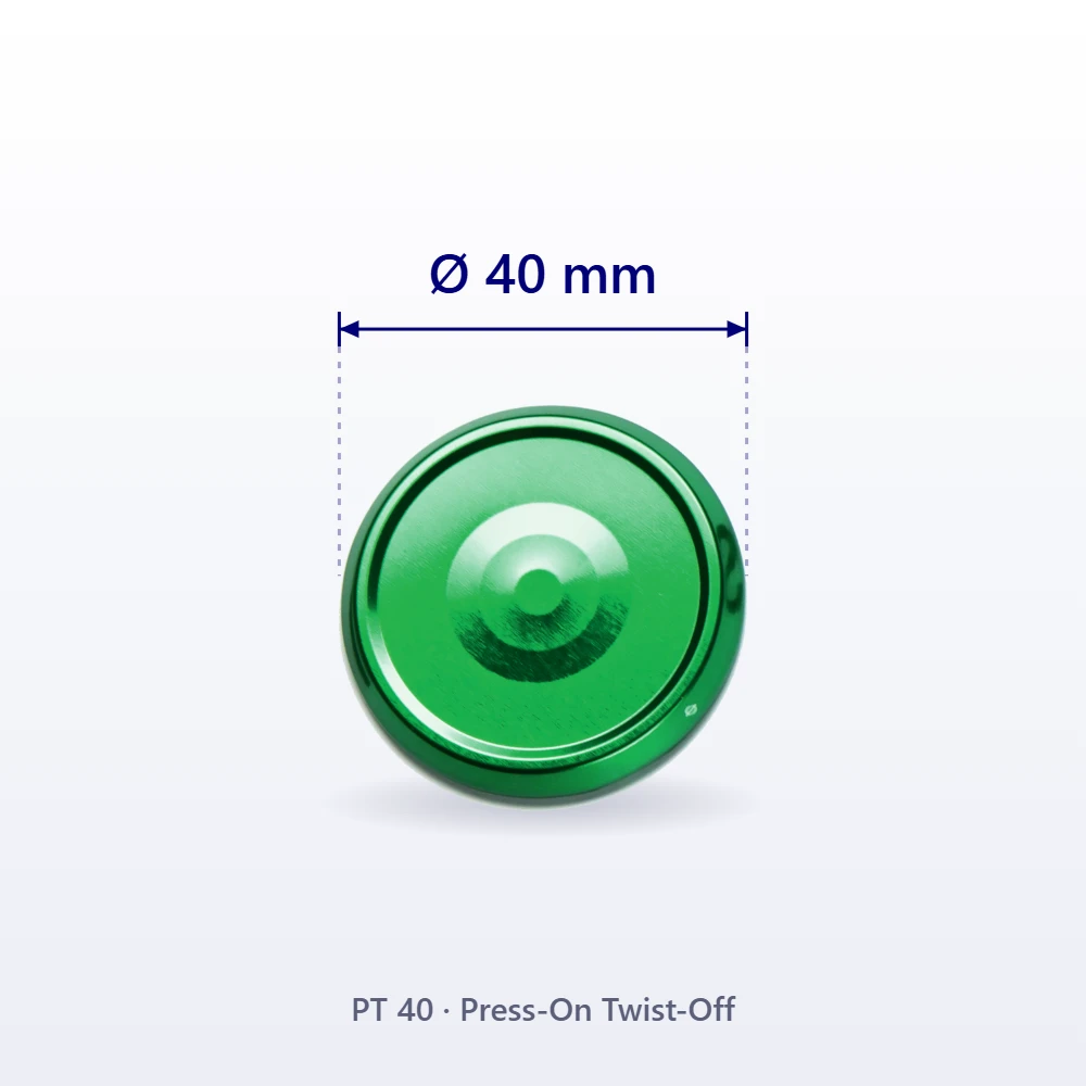 PT Press-On Twist-Off Cap PT40, 40 mm diameter