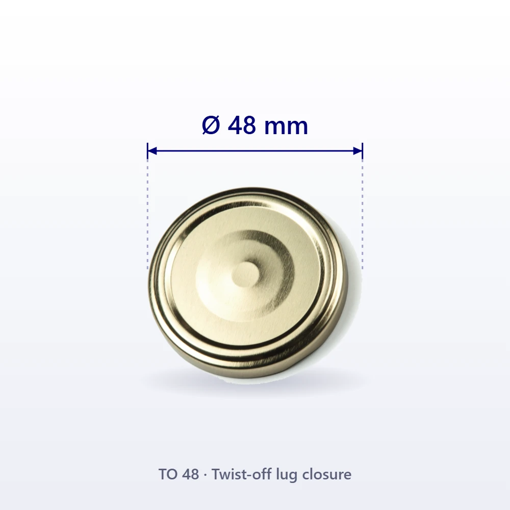 Twist-off lug cap, 48 mm diameter