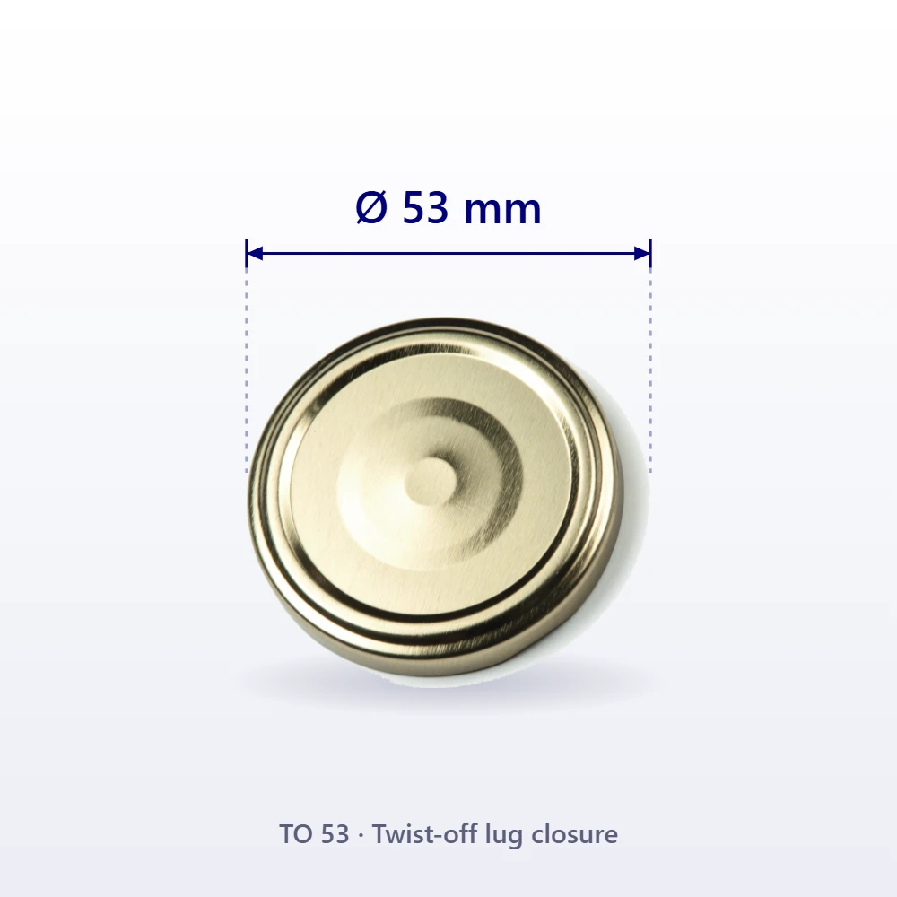 Twist-off lug cap, 53 mm diameter