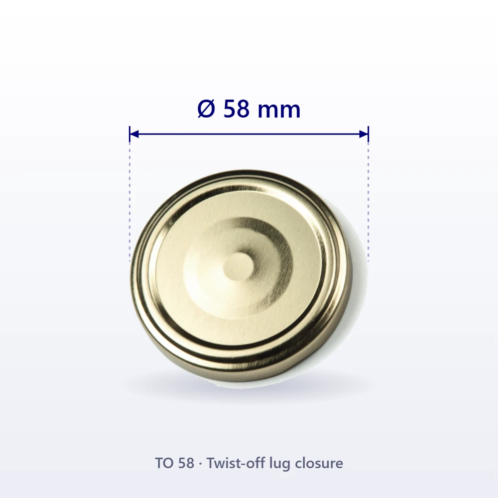 Twist-off lug cap, 58 mm diameter