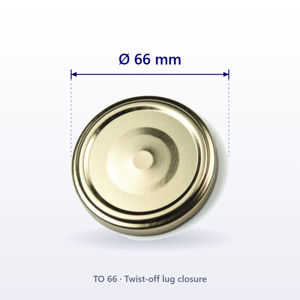 Twist-off lug cap, 66 mm diameter