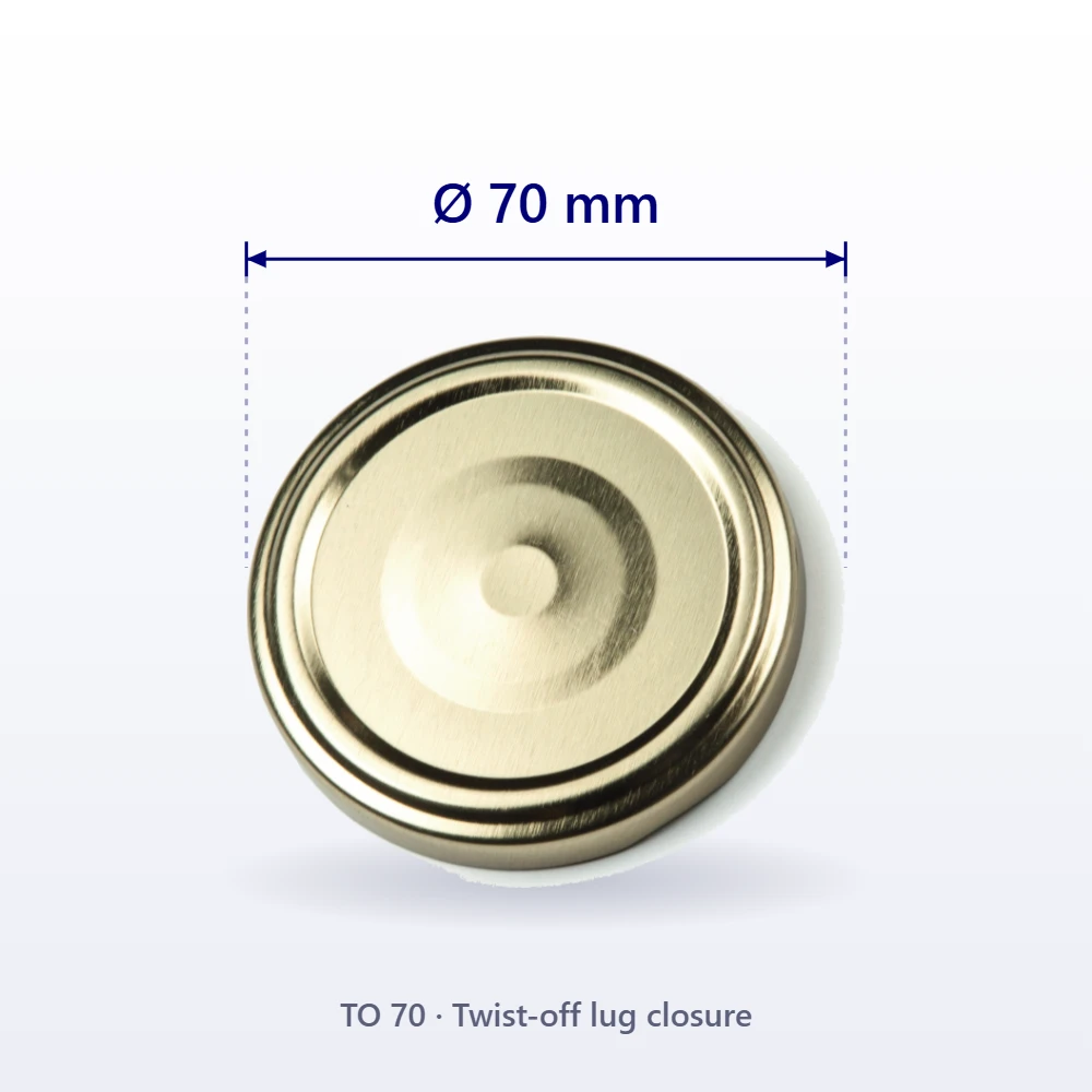Twist-off lug cap, 70 mm diameter